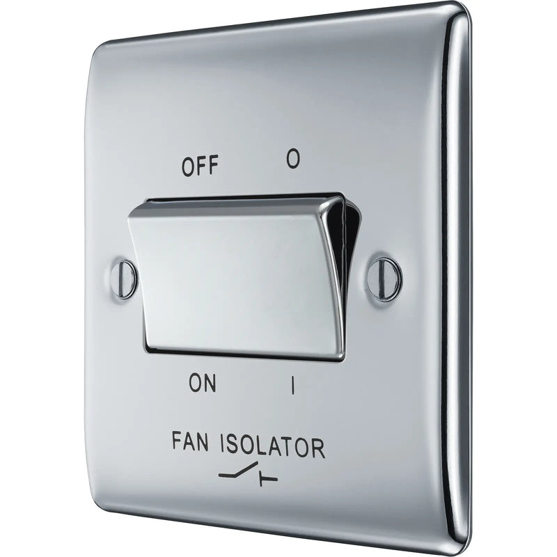 BG Electrical Nexus Metal Polished Chrome - Triple pole fan isolator