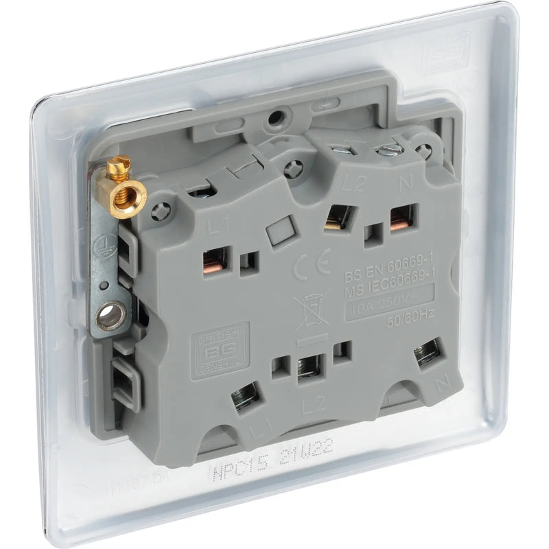 BG Electrical Nexus Metal Polished Chrome - Triple pole fan isolator