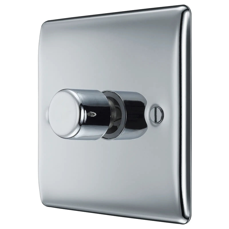 BG Electrical Nexus Metal Polished Chrome - Single, 2 way push 200W