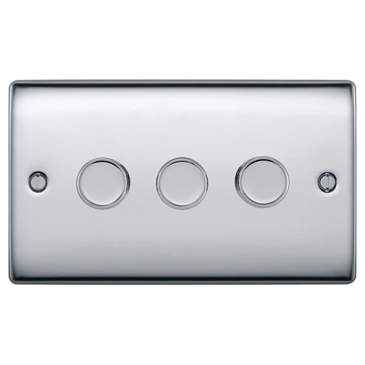 BG Electrical Nexus Metal Polished Chrome - Triple, 2 way push 200W