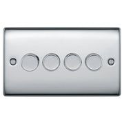 BG Electrical Nexus Metal Polished Chrome - Quadruple, 2 way push 200W