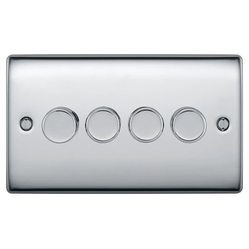 BG Electrical Nexus Metal Polished Chrome - Quadruple, 2 way push 200W