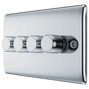 BG Electrical Nexus Metal Polished Chrome - Quadruple, 2 way push 200W