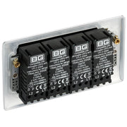 BG Electrical Nexus Metal Polished Chrome - Quadruple, 2 way push 200W