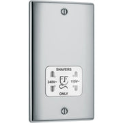 BG Electrical Nexus Metal Polished Chrome - 115/240V dual voltage shaver socket