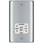 BG Electrical Nexus Metal Polished Chrome - 115/240V dual voltage shaver socket