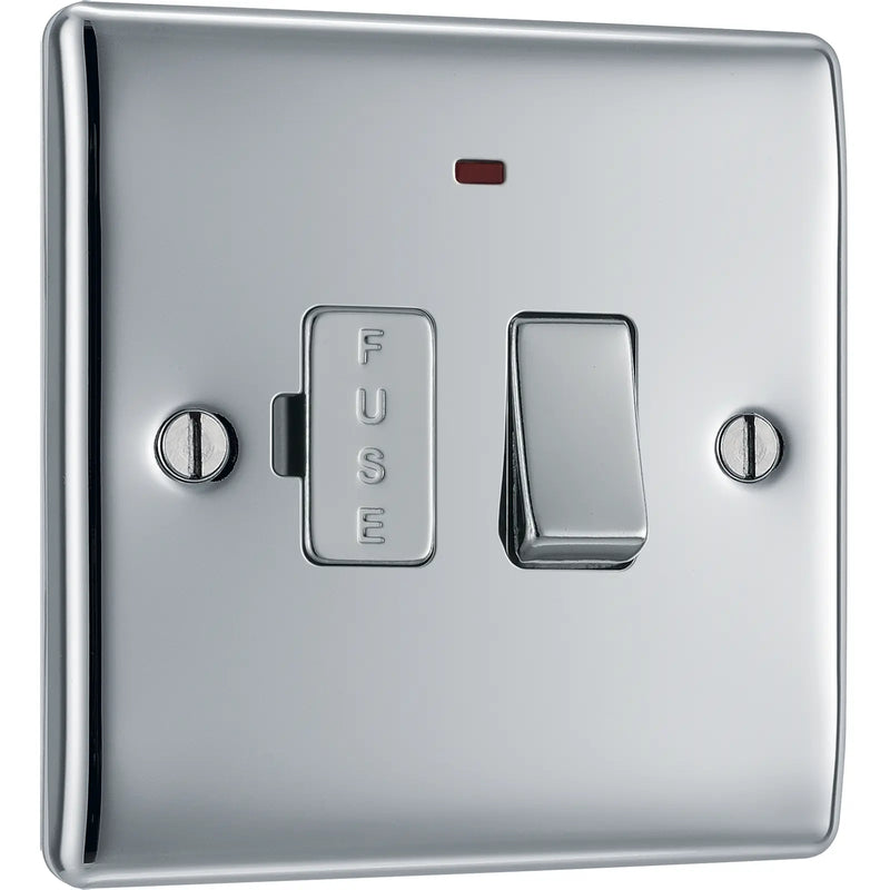 BG Electrical Nexus Metal Polished Chrome - Switched and fused with indicator