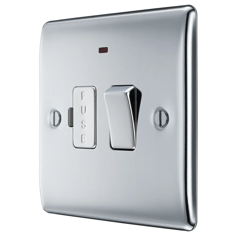 BG Electrical Nexus Metal Polished Chrome - Switched and fused with indicator