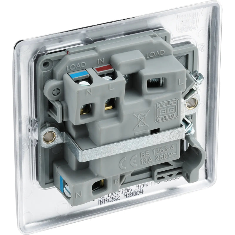 BG Electrical Nexus Metal Polished Chrome - Switched and fused with indicator