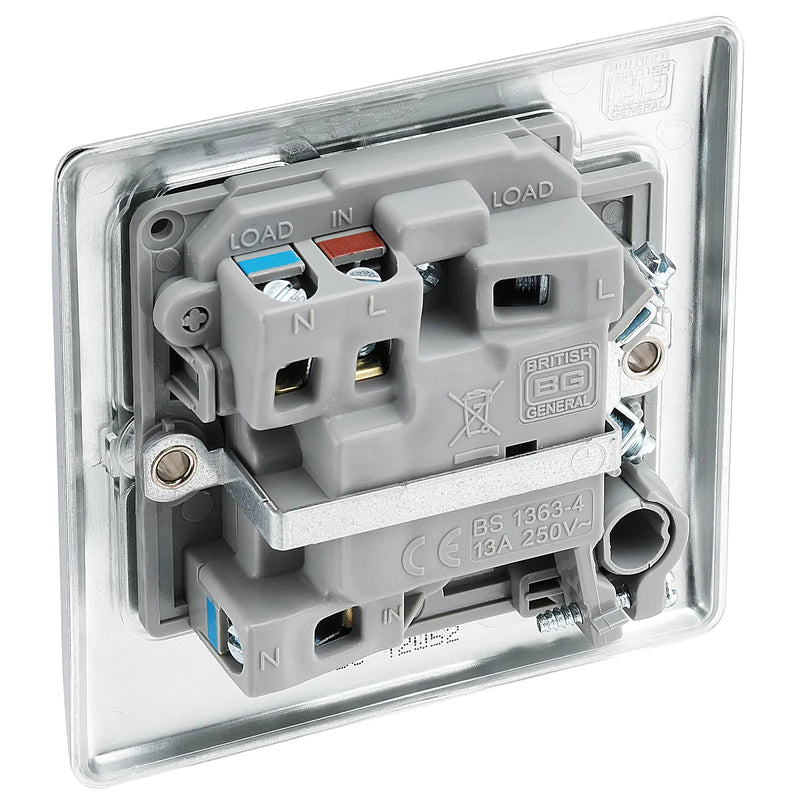 BG Electrical Nexus Metal Polished Chrome - Switched and fused with indicator and flex outlet