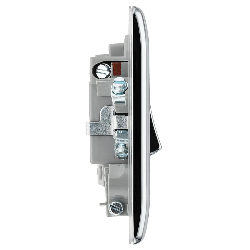 BG Electrical Nexus Metal Polished Chrome - Switched and fused with indicator and flex outlet