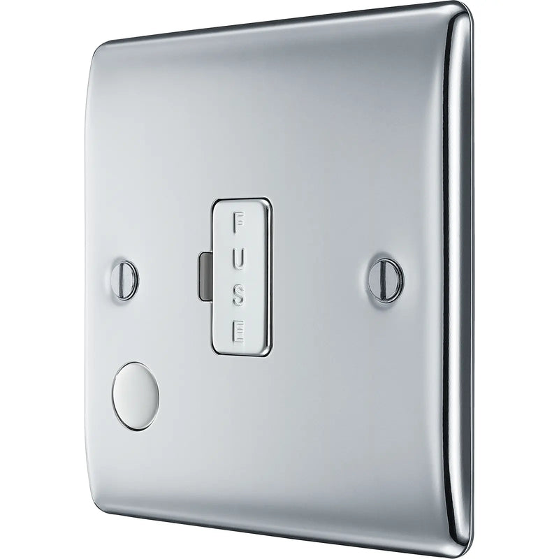 BG Electrical Nexus Metal Polished Chrome - Unswitched and fused with flex outlet