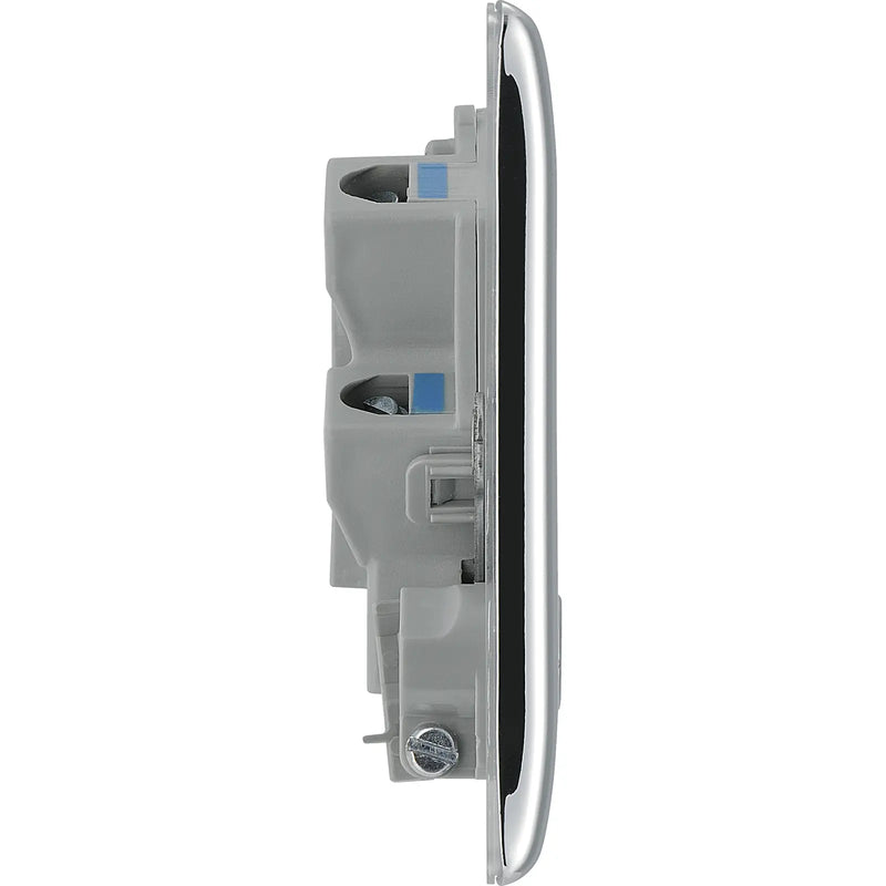 BG Electrical Nexus Metal Polished Chrome - Unswitched and fused with flex outlet