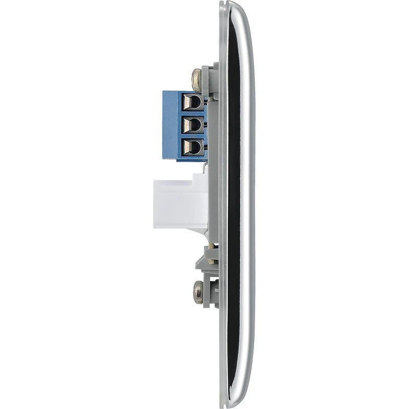 BG Electrical Nexus Metal Polished Chrome - Single, telephone socket, secondary