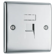 BG Electrical Nexus Metal Polished Chrome - Single, RJ45 data socket