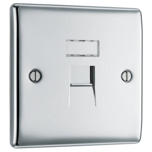 BG Electrical Nexus Metal Polished Chrome - Single, RJ45 data socket