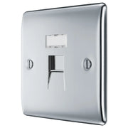 BG Electrical Nexus Metal Polished Chrome - Single, RJ45 data socket
