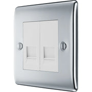 BG Electrical Nexus Metal Polished Chrome - Double, telephone socket, master