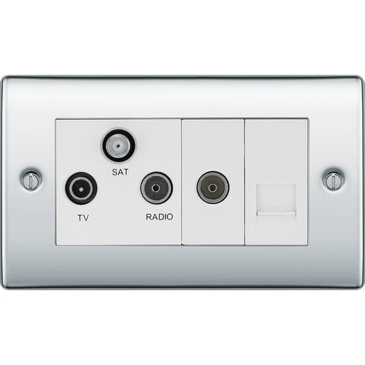 BG Electrical Nexus Metal Polished Chrome - Triplex with BT outlet and co-axial return - screened