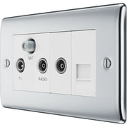 BG Electrical Nexus Metal Polished Chrome - Triplex with BT outlet and co-axial return - screened