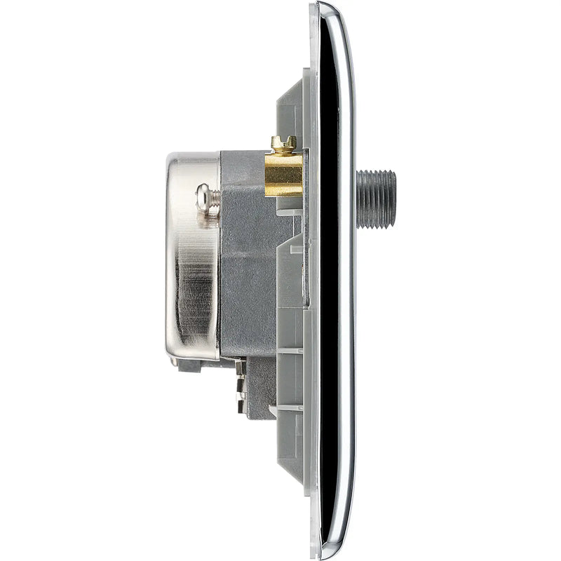 BG Electrical Nexus Metal Polished Chrome - Triplex with BT outlet and co-axial return - screened