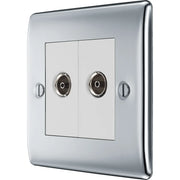 BG Electrical Nexus Metal Polished Chrome - Double, TV/FM