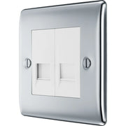BG Electrical Nexus Metal Polished Chrome - Double, telephone socket, secondary
