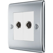 BG Electrical Nexus Metal Polished Chrome - Double, isolated, co-axial
