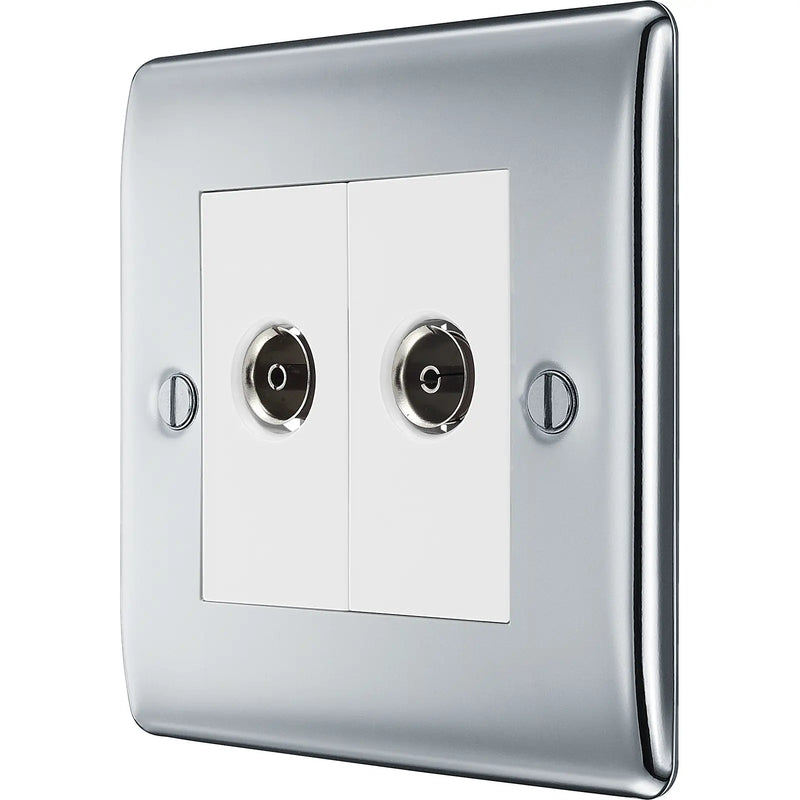 BG Electrical Nexus Metal Polished Chrome - Double, isolated, co-axial