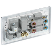 BG Electrical Nexus Metal Polished Chrome - 45A double pole, with switched socket and indicators
