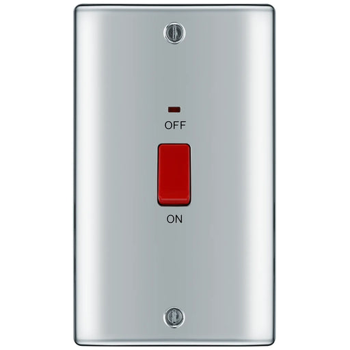 BG Electrical Nexus Metal Polished Chrome - 45A, double pole, large plate, with indicator