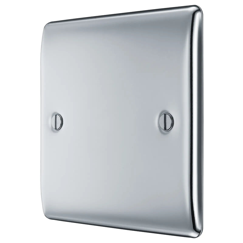 BG Electrical Nexus Metal Polished Chrome - Single, blank plate