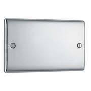 BG Electrical Nexus Metal Polished Chrome - Double, blank plate