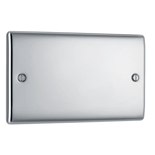 BG Electrical Nexus Metal Polished Chrome - Double, blank plate