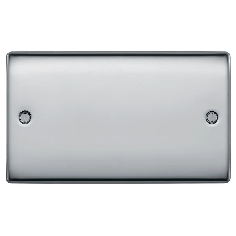 BG Electrical Nexus Metal Polished Chrome - Double, blank plate