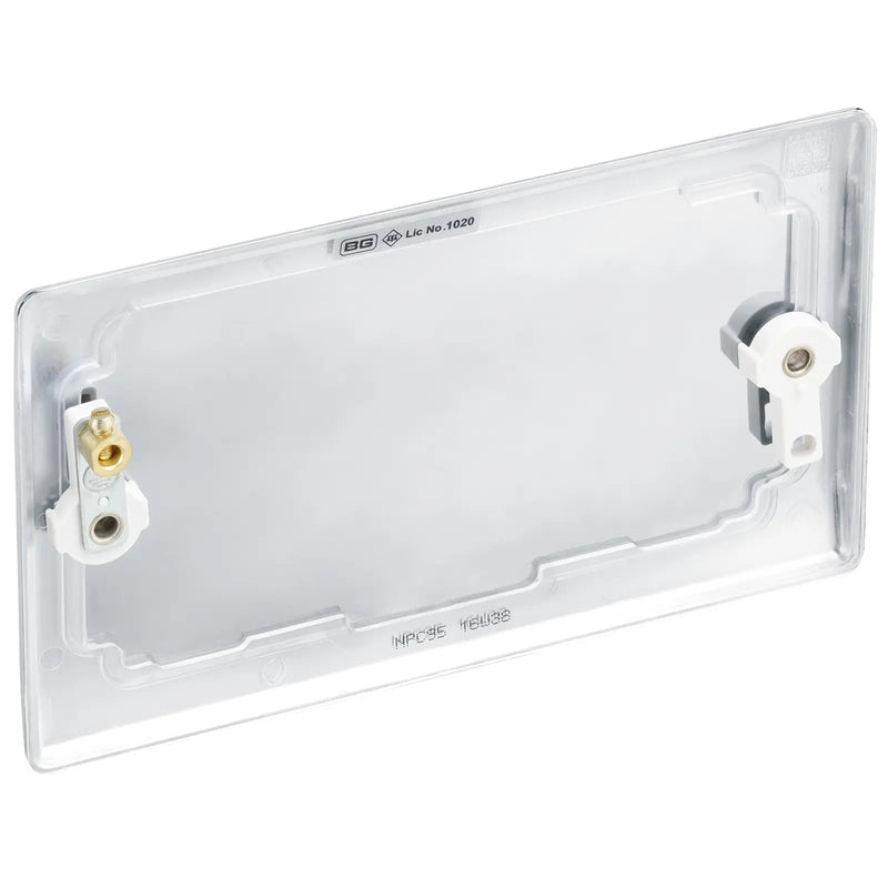 BG Electrical Nexus Metal Polished Chrome - Double, blank plate