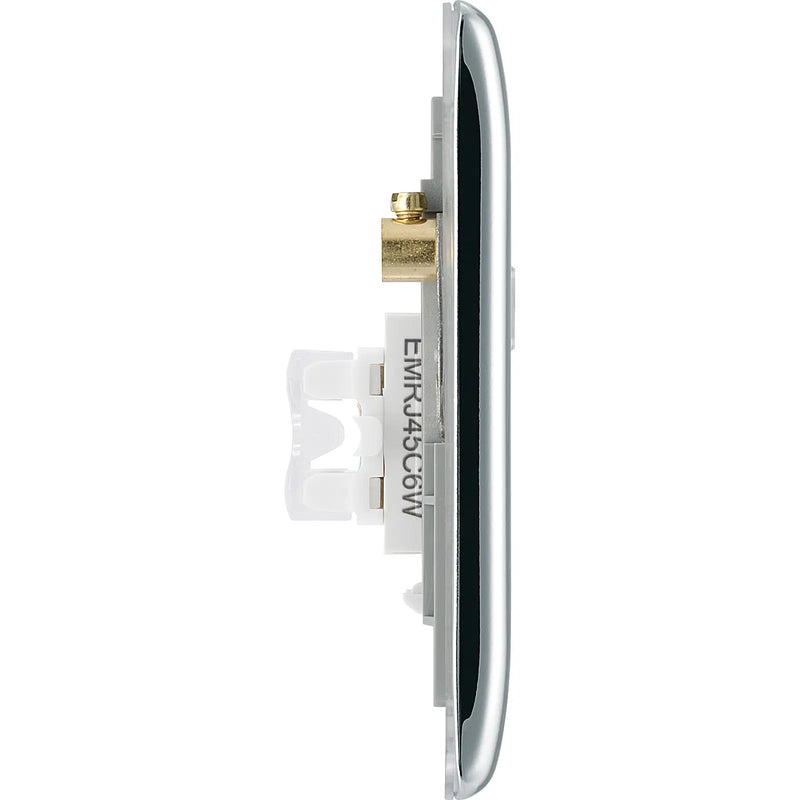 BG Electrical Nexus Metal Polished Chrome - Double, RJ45 data socket