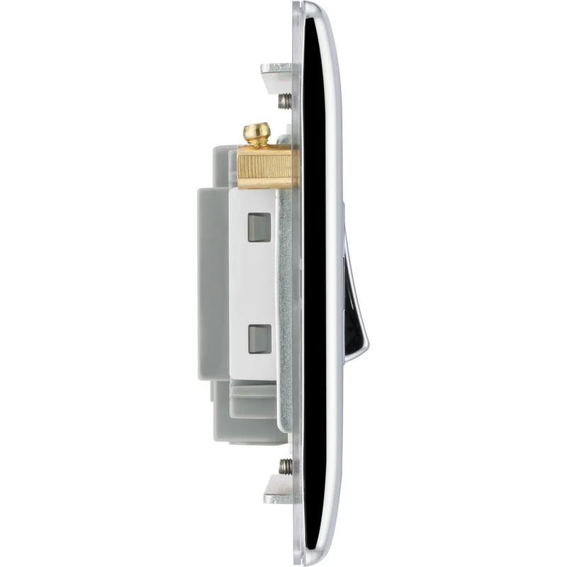 BG Electrical Nexus Metal Polished Chrome - 3 pole fan isolator, fused