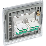 BG Electrical Nexus Metal Polished Chrome - Double, RJ11 telephone socket