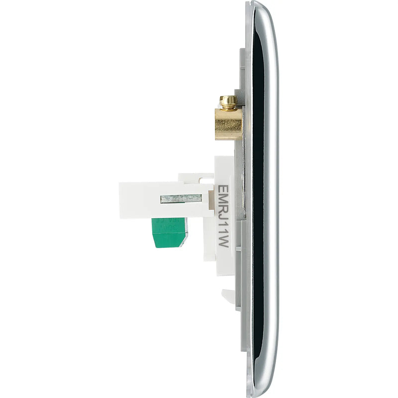 BG Electrical Nexus Metal Polished Chrome - Double, RJ11 telephone socket