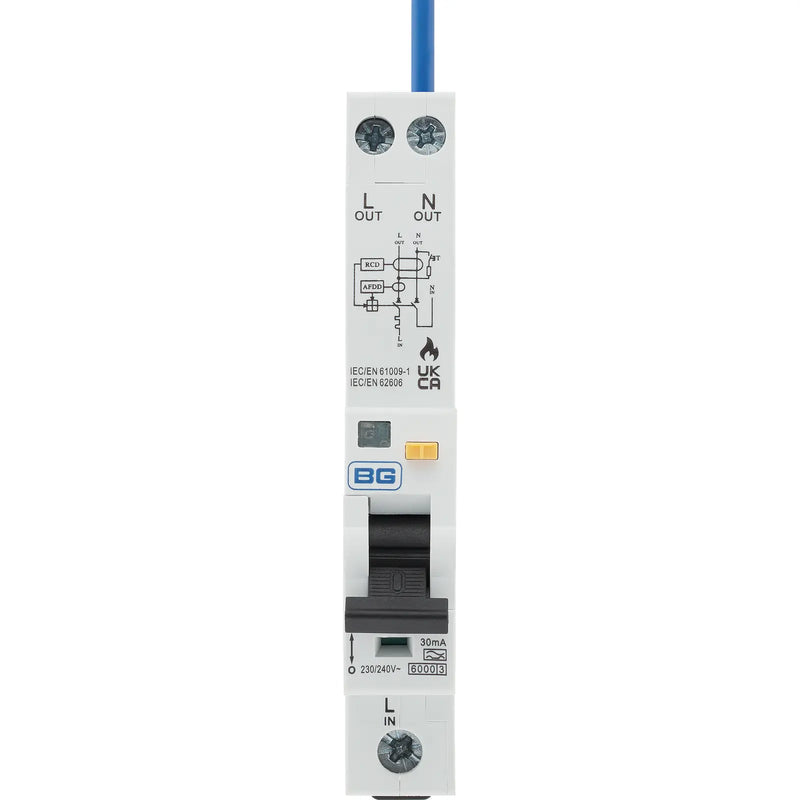 BG Circuit Protection AFDD - Unidirectional 6A AFDD combined RCBO B Curve Type A