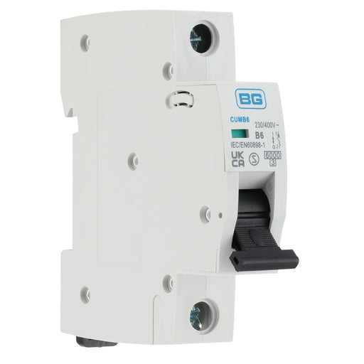 BG Circuit Protection MCB - Bidirectional 6A, B Curve, MCB, Single Pole, 6kA,1 module