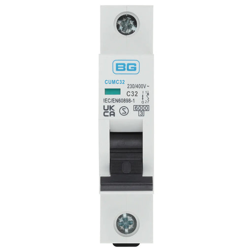 BG Circuit Protection MCB - Bidirectional 32A, C Curve, MCB, Single Pole, 6kA,1 module