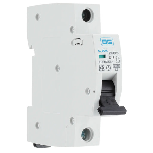 BG Circuit Protection MCB - Bidirectional 16A, C Curve, MCB, Single Pole, 6kA,1 module