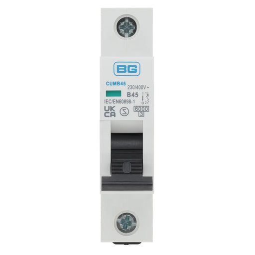 BG Circuit Protection MCB - Bidirectional 45A, B Curve, MCB, Single Pole, 6kA,1 module