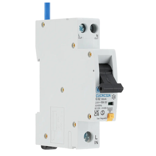 BG Circuit Protection RCBO - Unidirectional 32A C Curve RCBO Type A 1P 1 Module