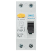 BG Circuit Protection RCD - Type A, Bidirectional RCD, Double Pole, 100A, 100mA, S-Type Time Delay, 2 module