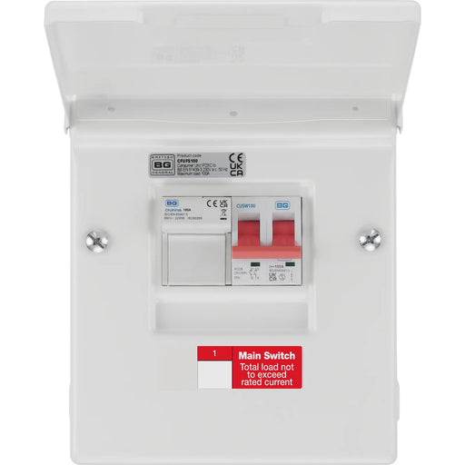 BG Circuit Protection Fuse Switch - 4 module, 100A Main Switch