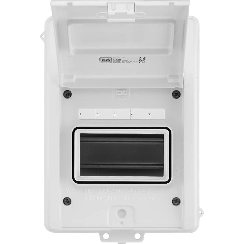 BG Circuit Protection IP65 Weatherproof - 5 module, 5 way, Empty