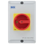 BG Circuit Protection Rotary Isolator 4 Pole - 40A, 4-Pole AC, Rotary Isolator